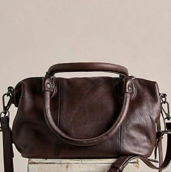 FREE PEOPLE Baby Emerson Tote Bag In Bitter Bark. - Picture 2 of 4